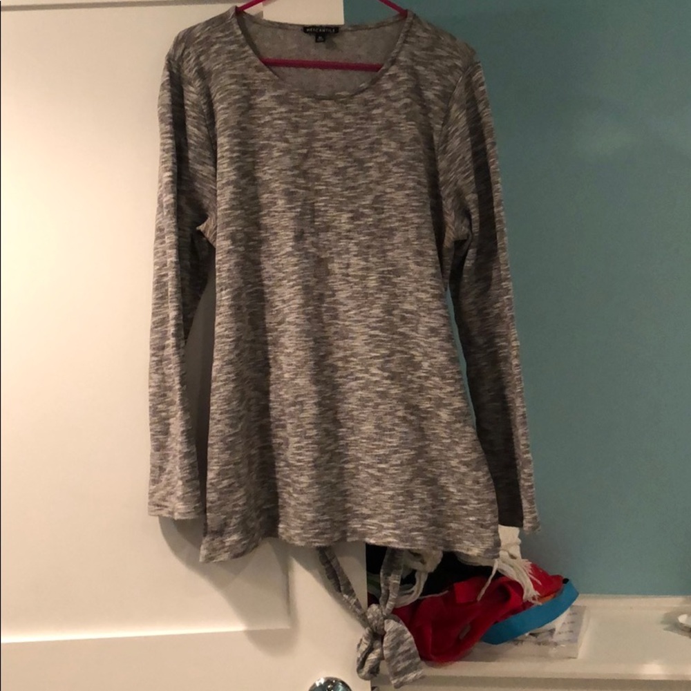 Gray J Crew Sweater with Bow Detail Size XL